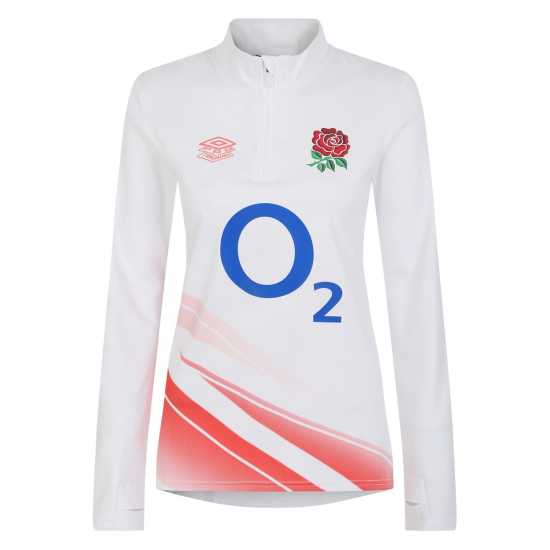 Umbro England Rugby Red Roses Warm Up Mid Layer Top 2023 2024 Womens  Winter Rugby