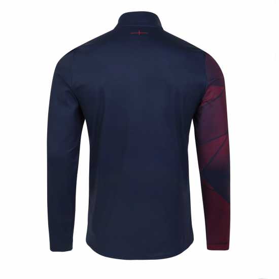 Umbro England Rugby Warm Up Mid Layer Top 2023 2024 Adults Тъмносин Blazr/Червен Winter Rugby