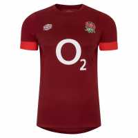 Umbro England Rugby Training Shirt 2023 2024 Adults Red/Scarlet Мъжко облекло за едри хора