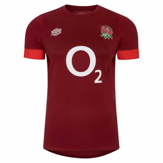 Umbro England Rugby Training Shirt 2023 2024 Adults Red/Scarlet Мъжко облекло за едри хора