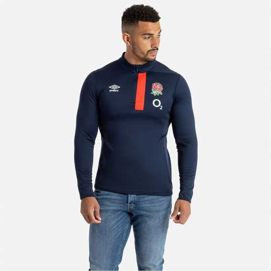 Umbro England Rugby Half Zip Fleece Top 2023 2024 Adults Nvy Blzr/Scrlt Мъжки къси панталони