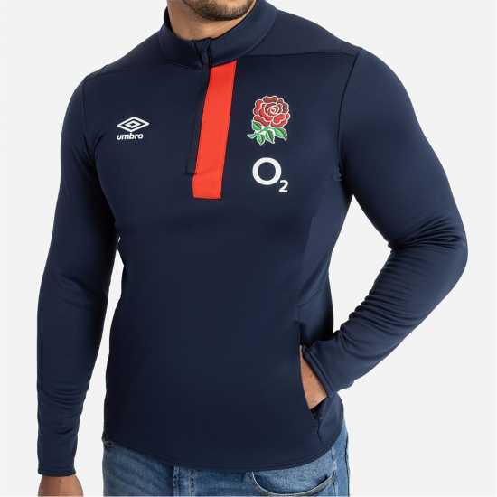 Umbro England Rugby Half Zip Fleece Top 2023 2024 Adults Nvy Blzr/Scrlt Мъжки къси панталони