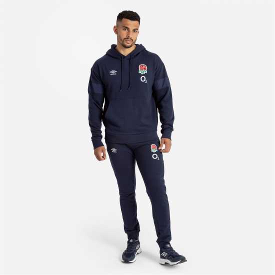 Umbro England Rugby Fleece Hoodie 2023 2024 Adults Navy Blazer Мъжки суитчъри и блузи с качулки