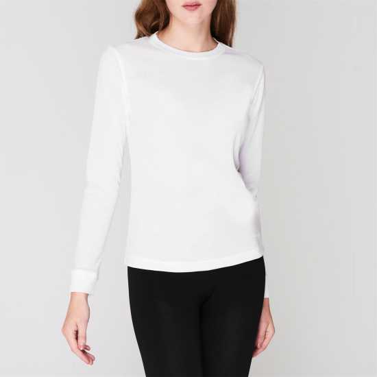 Campri Дамска Термо Блуза Thermal Top Ladies White Дамски долни дрехи