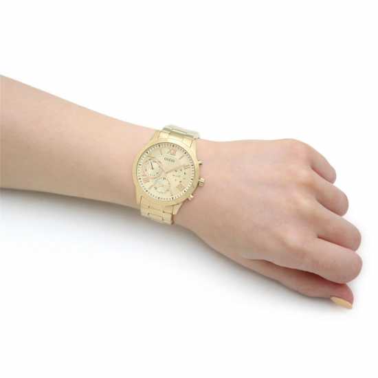 Guess Ръчен Часовник С Хронограф Ladies Gold Champagne Dial Chronograph Watch  Часовници