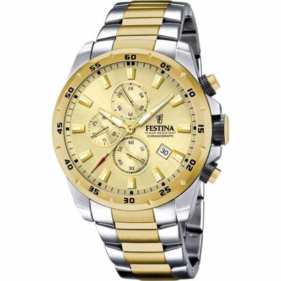 Festina Chronograph Two-Tone Gold Dial Watch  Часовници