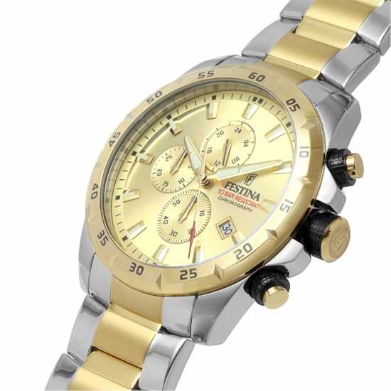 Festina Chronograph Two-Tone Gold Dial Watch  Часовници