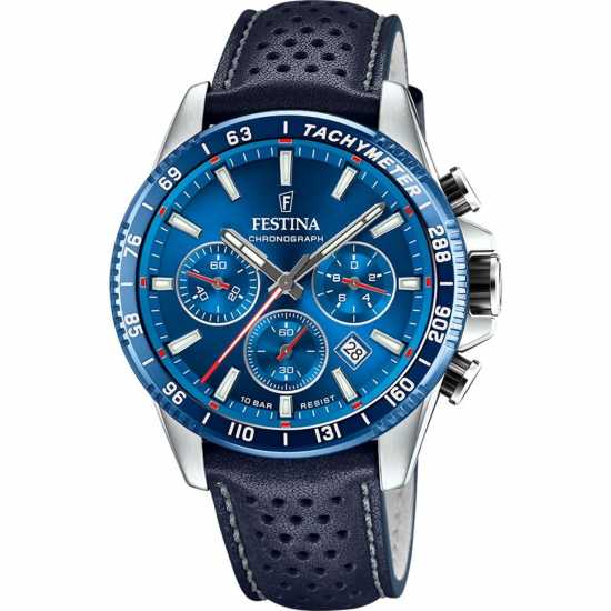 Festina Ръчен Часовник С Хронограф Chronograph Watch With Leather Strap  Часовници