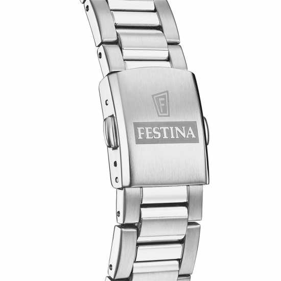 Festina Automatic Silver Skeleton Dial Watch  Часовници