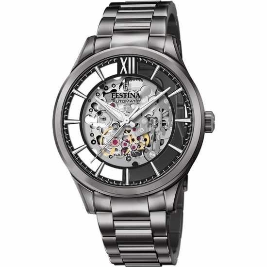 Festina Black Automatic Skeleton Watch  Часовници