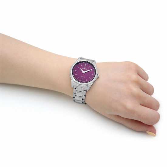 Festina Zirconia Glitz Silver Purple Watch  Бижутерия