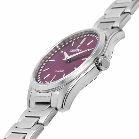 Festina Zirconia Glitz Silver Purple Watch  Бижутерия