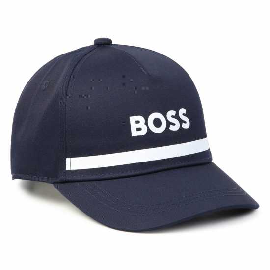 Hugo Boss Шапка С Козирка Момчета Boss Logo Print Cap Junior Boys Navy 849 Шапки с козирка