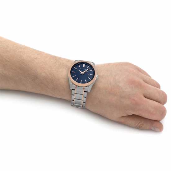 Accurist Mens  Blue Dial Two Tone Watch