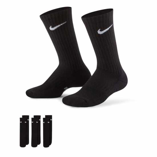 Nike Мъжки Чорапи За Тренировка Performance Cushioned Crew Training Socks (3 Pair) Black Атлетика