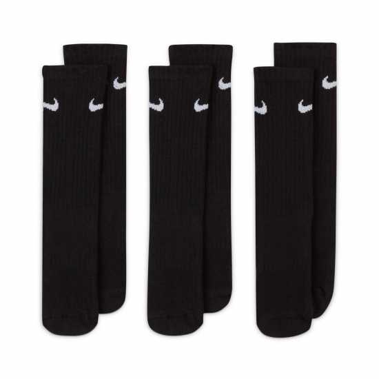 Nike Мъжки Чорапи За Тренировка Performance Cushioned Crew Training Socks (3 Pair) Black Атлетика