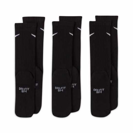 Nike Мъжки Чорапи За Тренировка Performance Cushioned Crew Training Socks (3 Pair) Black Атлетика