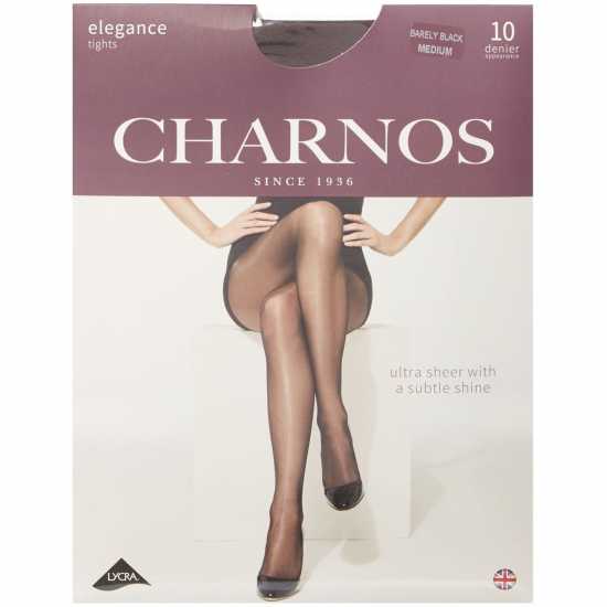 Charnos Elegance 10 Denier Sheer Tights Почти черно 