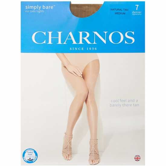 Charnos Simply Bare 7 Denier No Toes Tights Естествена бронза 