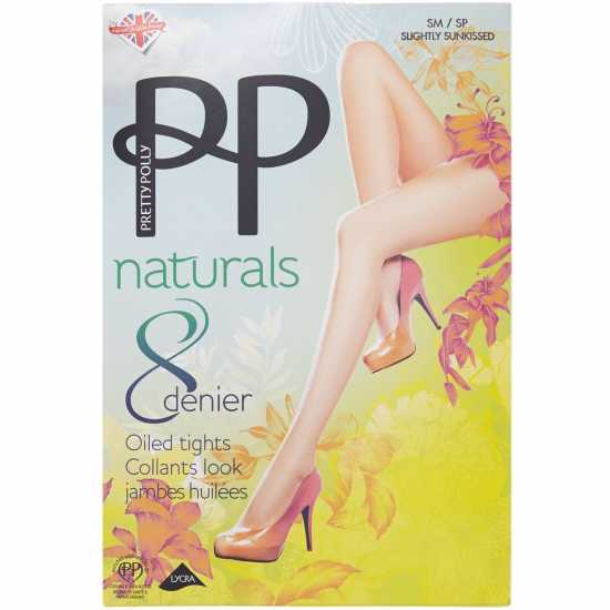 Pretty Polly 8 Denier Oiled Tights Жълто 