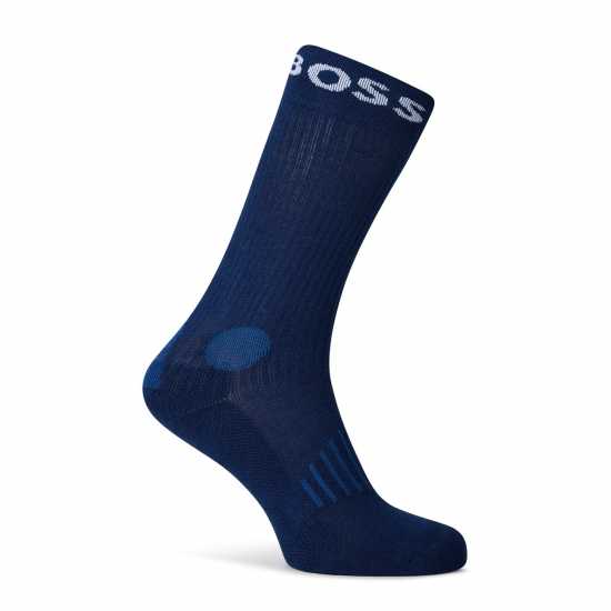 Hugo Boss Мъжки Чорапи Boss 2 Pack Sport Crew Socks Mens Отвори синьо 485 