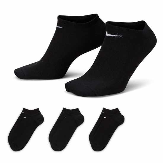 Nike 3 Pack No Show Socks Mens Черно Атлетика