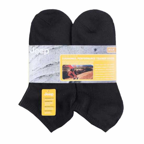 Jeep 6 Pack Trainer Socks Ladies Черно Дамски чорапи