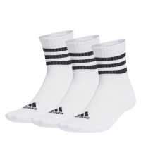 Adidas 3-Stripes Cushioned Sportswear Mid-Cut Socks 3 Pairs Бяло/Черно Детски чорапи