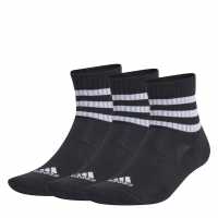 Adidas 3-Stripes Cushioned Sportswear Mid-Cut Socks 3 Pairs Черно/Бяло Детски чорапи