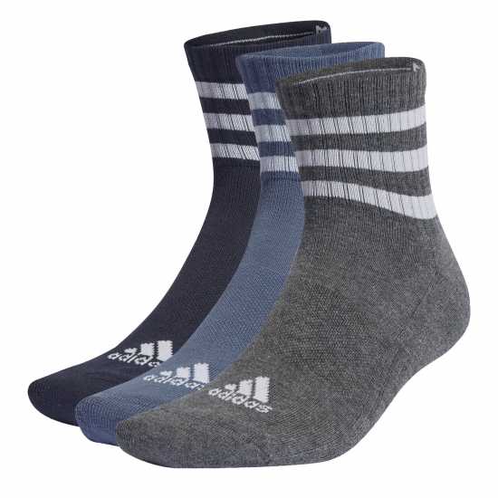 Adidas 3-Stripes Cushioned Sportswear Mid-Cut Socks 3 Pairs Легендарна чернина 