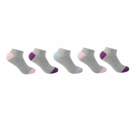 Slazenger Trainer Socks 5 Pack Ladies Ярки асортимент Дамски чорапи