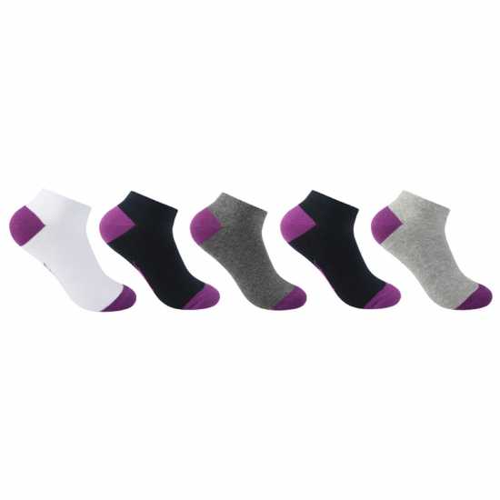 Slazenger Trainer Socks 5 Pack Ladies Ярки асортимент Дамски чорапи