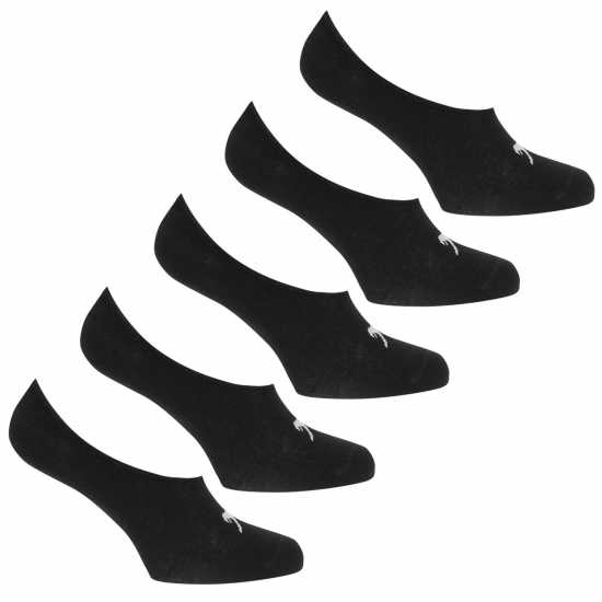 Slazenger Invisible 5 Pack Socks Ladies Черно Дамски чорапи