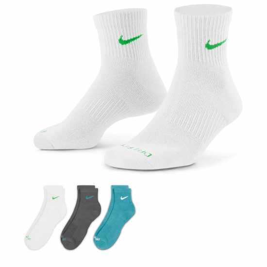 Nike Everyday Plus Cushioned Training Ankle Socks (3 Pairs) Бяло Мъжки чорапи