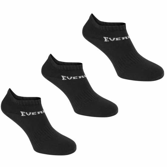 Everlast 3 Чифта Спортни Чорапи 3 Pack Trainer Socks Mens Черно Мъжки чорапи