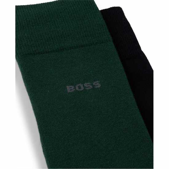 Hugo Boss Boss 2 Pack Plain Socks Отвори Зелено 385 