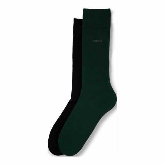 Hugo Boss Boss 2 Pack Plain Socks Отвори Зелено 385 