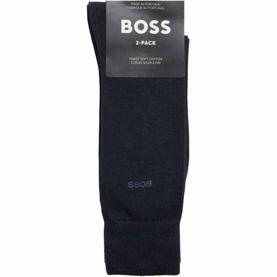 Hugo Boss Boss 2 Pack Plain Socks Нави 401 Fathers Day