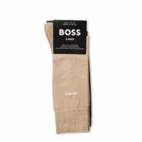 Hugo Boss Boss 2 Pack Plain Socks Тъмно бежово 255 Fathers Day