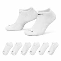 Nike Everyday Plus Cushioned Training No-Show Socks (6 Pairs) Бяло Мъжки чорапи