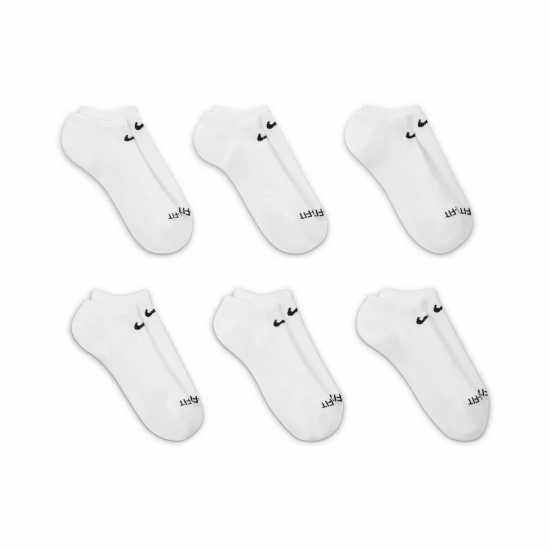 Nike Everyday Plus Cushioned Training No-Show Socks (6 Pairs) Бяло Мъжки чорапи