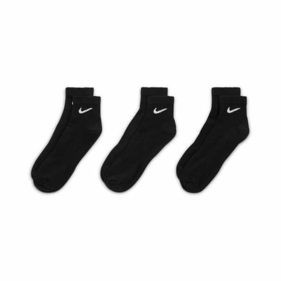 Nike Lightweight Training Ankle Socks (3 Pairs) BLACK/(WHITE) 