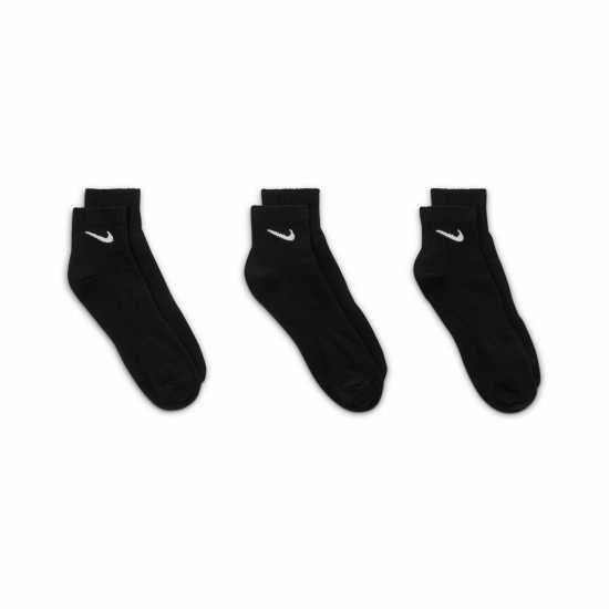 Nike Lightweight Training Ankle Socks (3 Pairs) BLACK/(WHITE) 