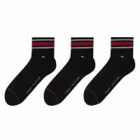 Tommy Hilfiger Ниски Чорапи 3 Pack Sports Quarter Socks Mens Черно 