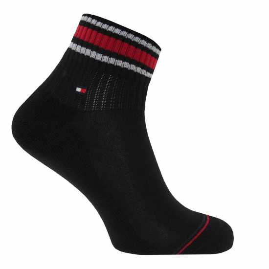 Tommy Hilfiger Ниски Чорапи 3 Pack Sports Quarter Socks Mens Черно 