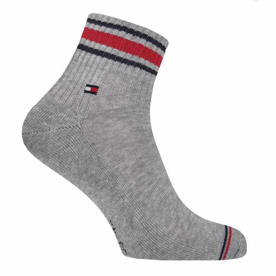 Tommy Hilfiger Ниски Чорапи 3 Pack Sports Quarter Socks Mens Черно/Бяло/Сиво 