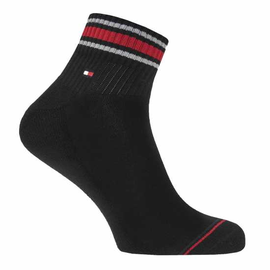 Tommy Hilfiger Ниски Чорапи 3 Pack Sports Quarter Socks Mens Черно/Бяло/Сиво 