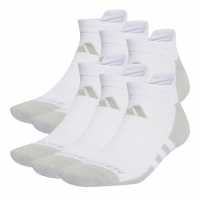 Adidas Aeroready Low Cut 6 Pack Socks Mens Бяло/Сиво Мъжки чорапи