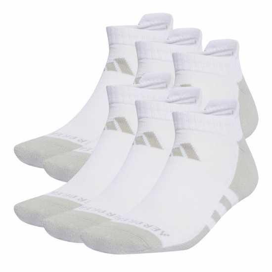 Adidas Aeroready Low Cut 6 Pack Socks Mens Бяло/Сиво Мъжки чорапи