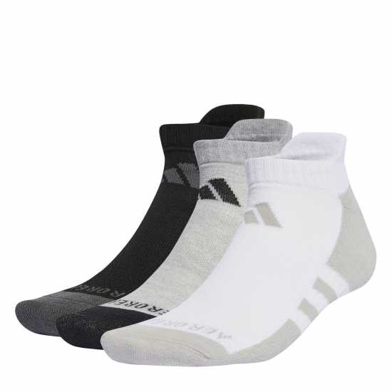 Adidas Aeroready Low-Cut 6 Pair Socks Juniors Gry/White/Black Детски чорапи